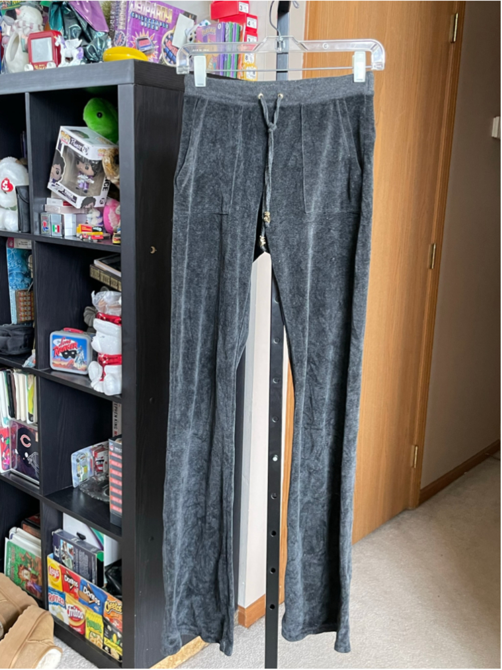 Women's Sugarfree Charcoal Velour Track Pants XS